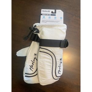 Hurley White Mittens Size Small/Medium New With Tags